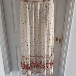 Max Studio Cream Floral Maxi Skirt